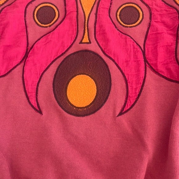 Anthropologie Pink and Orange Graphic Crop Top - Picture 3 of 13